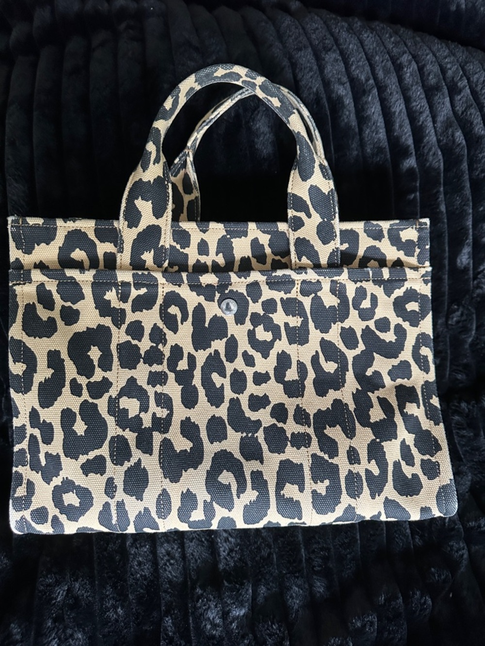 Coach Leopard Print Satchel - Black & Tan - Picture 4 of 4